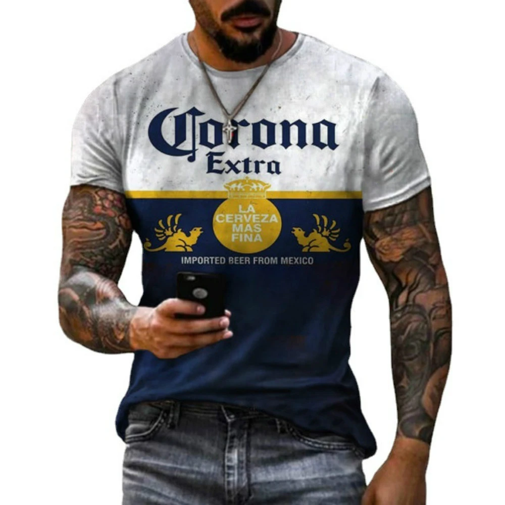 

2022 Summer Trend Harajuku Men's T-Shirt Oversized O Neck Shirt 3D Digital Short Sleeve Printed Polyester Material