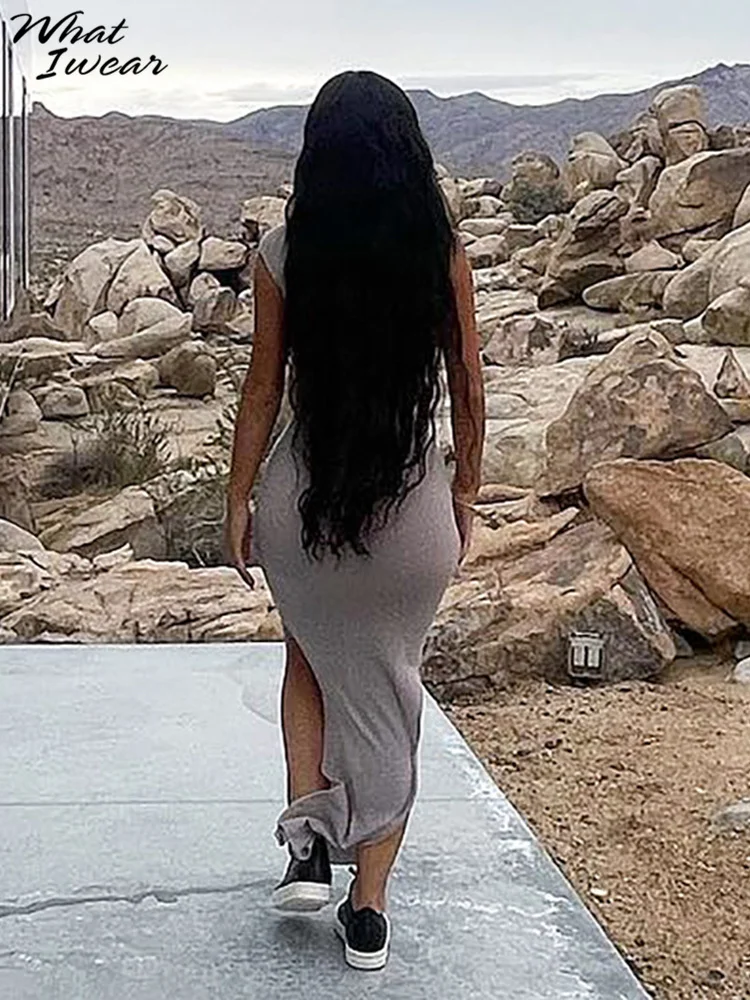Элегантное платье-макси Whatiwear для женщин новое приталенное платье без рукавов с