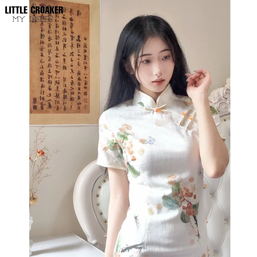 Новинка 2023, женская летняя повседневная одежда Qipao для девушек, улучшенная Молодежная Элитная темпераментная мода, новый стиль, благородный и элегантный