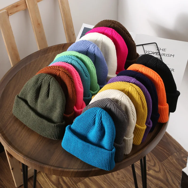 Women's Autumn and Winter Solid Color Knitted Hat Outdoor Coldproof and Warm Wool Hat Ear Protection Beanie Hat