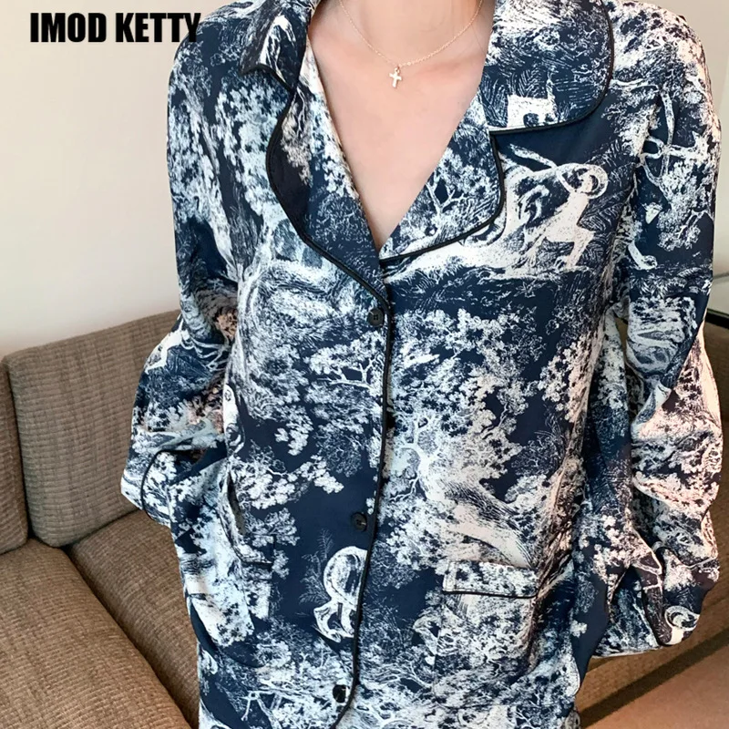 

3D printed nightgown satin set woman 2 pieces Women's pajamas summer pajama for women Sleepwear womens outfits pyjamas sets