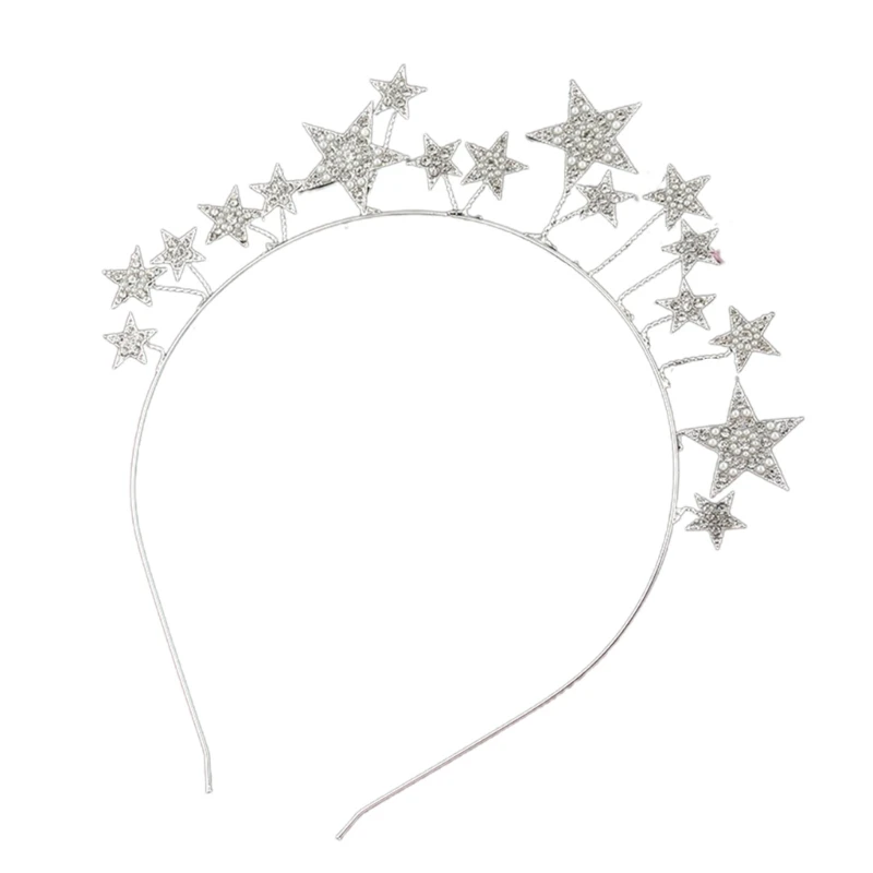 

Carnival Headband Blingbling Xmas Star Shape Hairhoop for Adult Teens