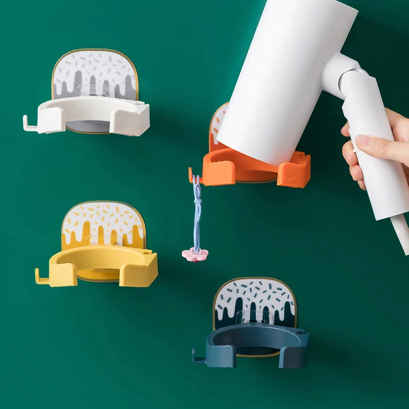 

Bathroom Storage Wall Hair Dryer Shelf Free Punch Hair Dryer Rack Portable Toilet Wall Mount Bathroom Accessories High Quality