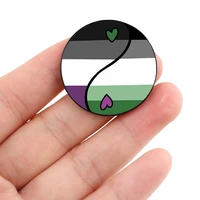 aromantic asexual aro ace pride pin custom funny brooches shirt lapel bag badge cartoon enamel pins for lover girl friends