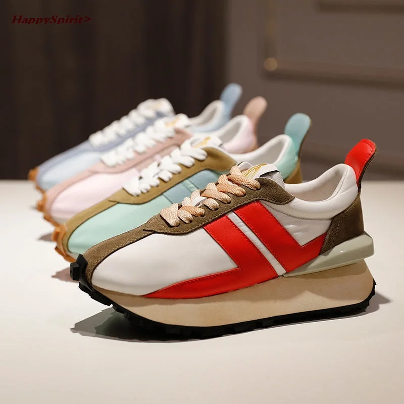 

Ladies Sneakers New Thick Sole Casual Shoes Breathable Running Color Matching Design Brand High Quality Vulcanized Women's Shoes