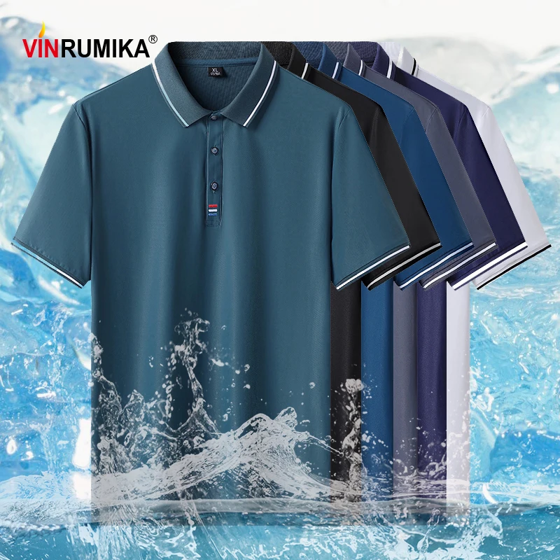 

Мужская хлопковая рубашка-поло, однотонная белая Повседневная рубашка-поло с коротким рукавом, для лета, M-8XL