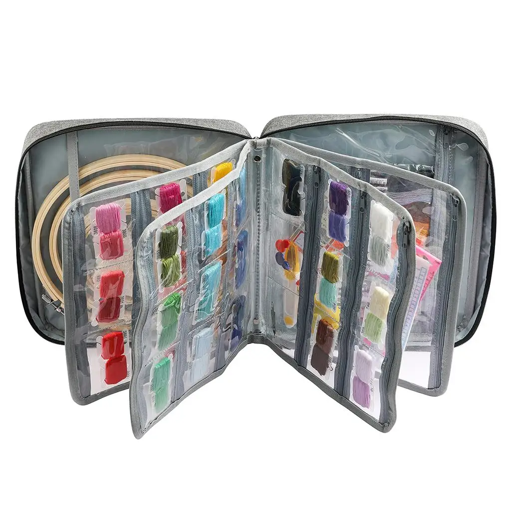 

Portable Travel Sewing Kit Case Large Capacity Empty Quilting Storage Bag with Zipper Knitting Needles Stitching