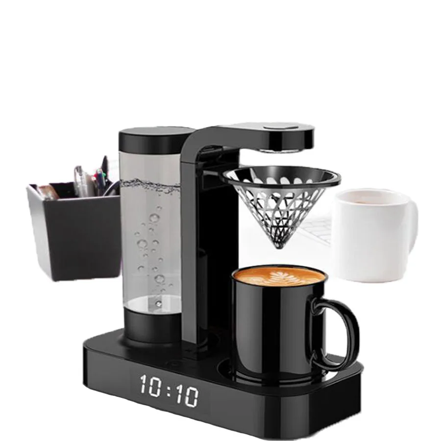 

Кофе-машина для домашнего использования часы, американская капельная офисная мини-кофеварка, ручной пробойник, Кофеварка 220 В, 600 Вт