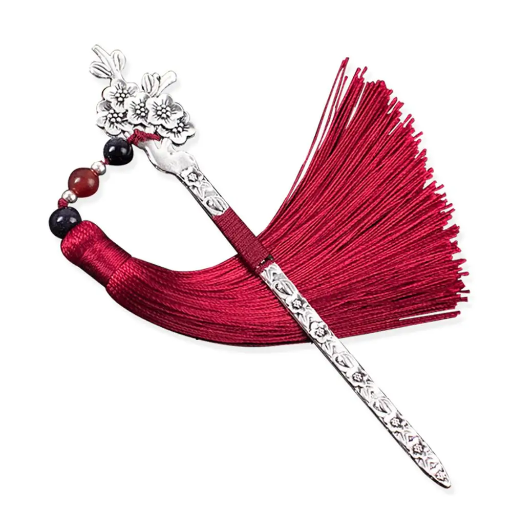 

1pc Chinese Style Tassel Bookmark Vintage Metal Bookmarks Retro Stationery Teacher Gift Reading Tools Office School Supplies