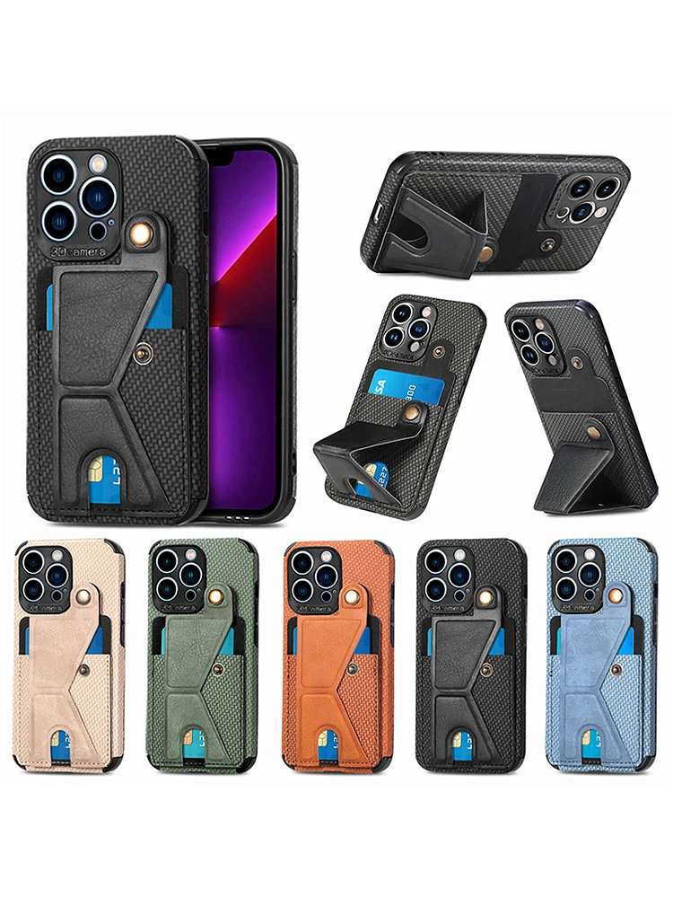 

For Samsung NOTE 20 S22 S21 S20 Ultra PLUS Fe S22+ S10 A51 A52 A53 A73 A82 Carbon Fiber Leather Case Wallet Wristlet Card Case