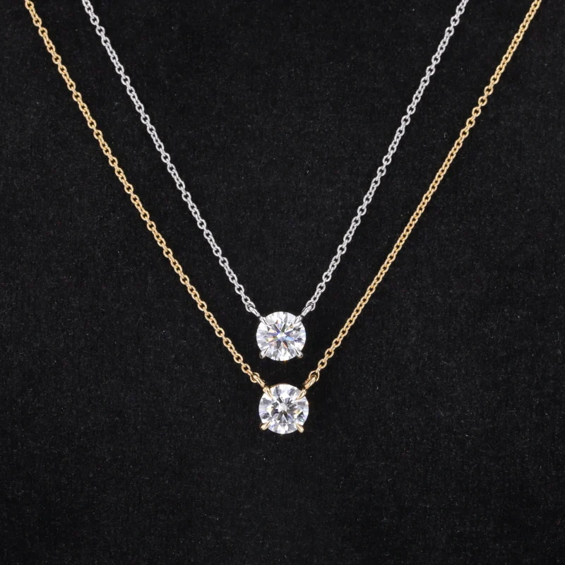 Ожерелье HPHT CVD с выращенными в лаборатории круглое бриллиантовое ожерелье