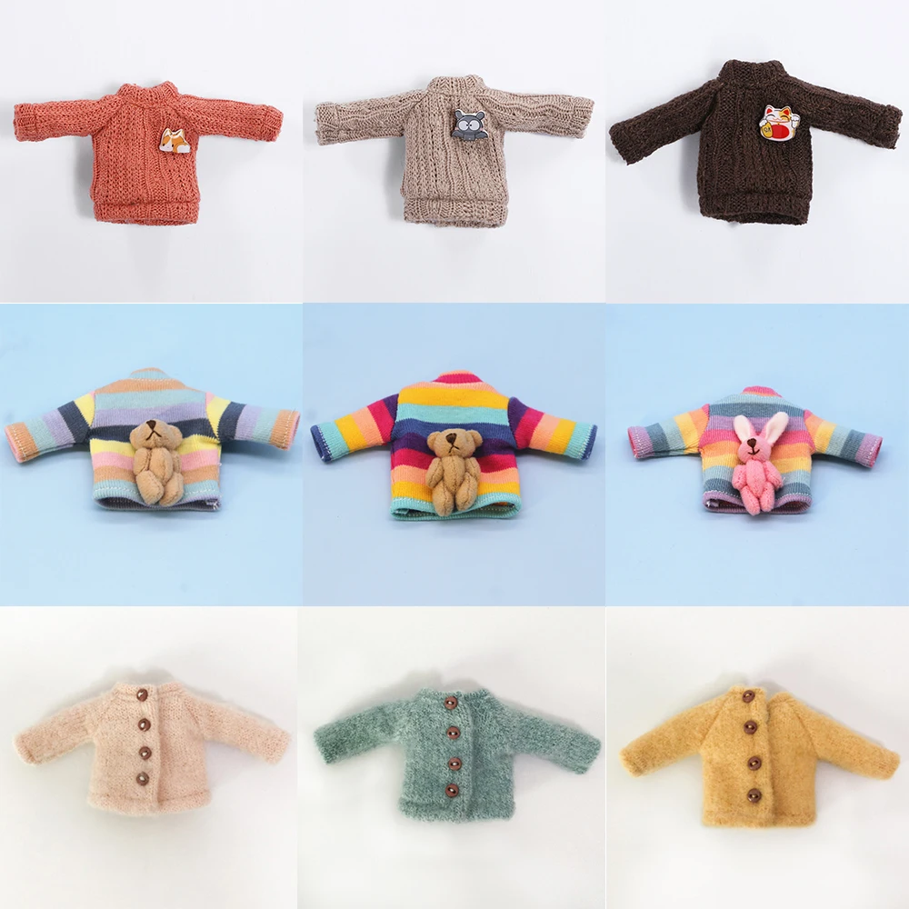 

New Doll Clothes Cute Ob11 Wear fashion Knit Sweater Winter Wear 1/12 Bjd Clothing Doll Accessories girl toys