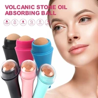 2 style natural volcanic stone facial oil absorbing roller removes fat t zone reusable oil control facial skin care tool