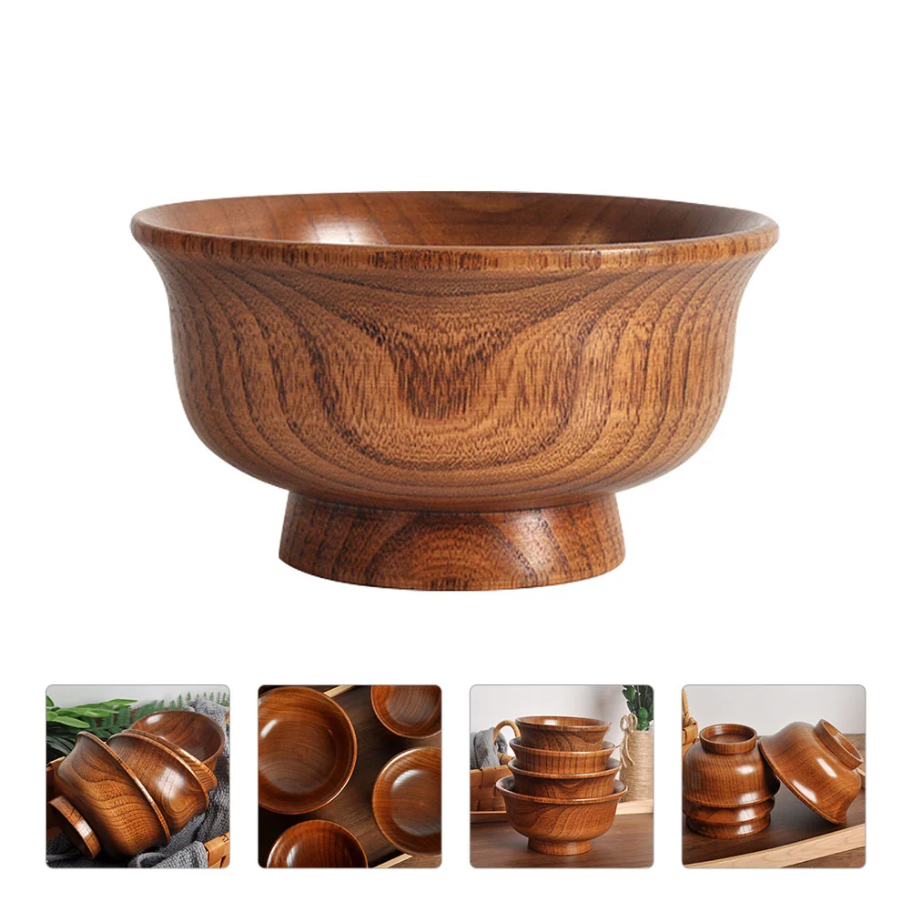 

Bowl Wood Bowls Snack Fruit Ramen Serving Miso Salad Crafts Japanese Dish Pasta Wooden Decorative Noodle Supplies Kitchen
