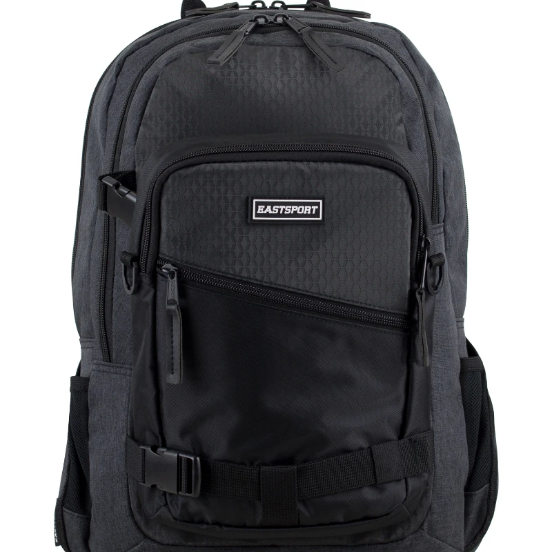 Eastsport Unisex Travel Backpack with Removable Shoulder Bag, Black