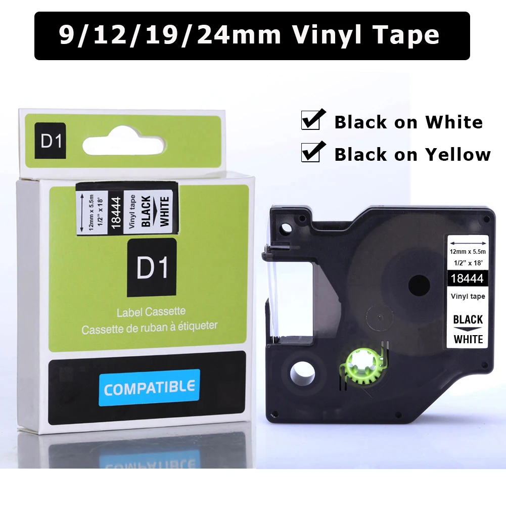 1pcs 18444 18431 18443 Fit Dymo Rhino Label Tape Vinyl Industrial Tape 18432 18445 18433 for Dymo Label Maker 5200 4200 6000