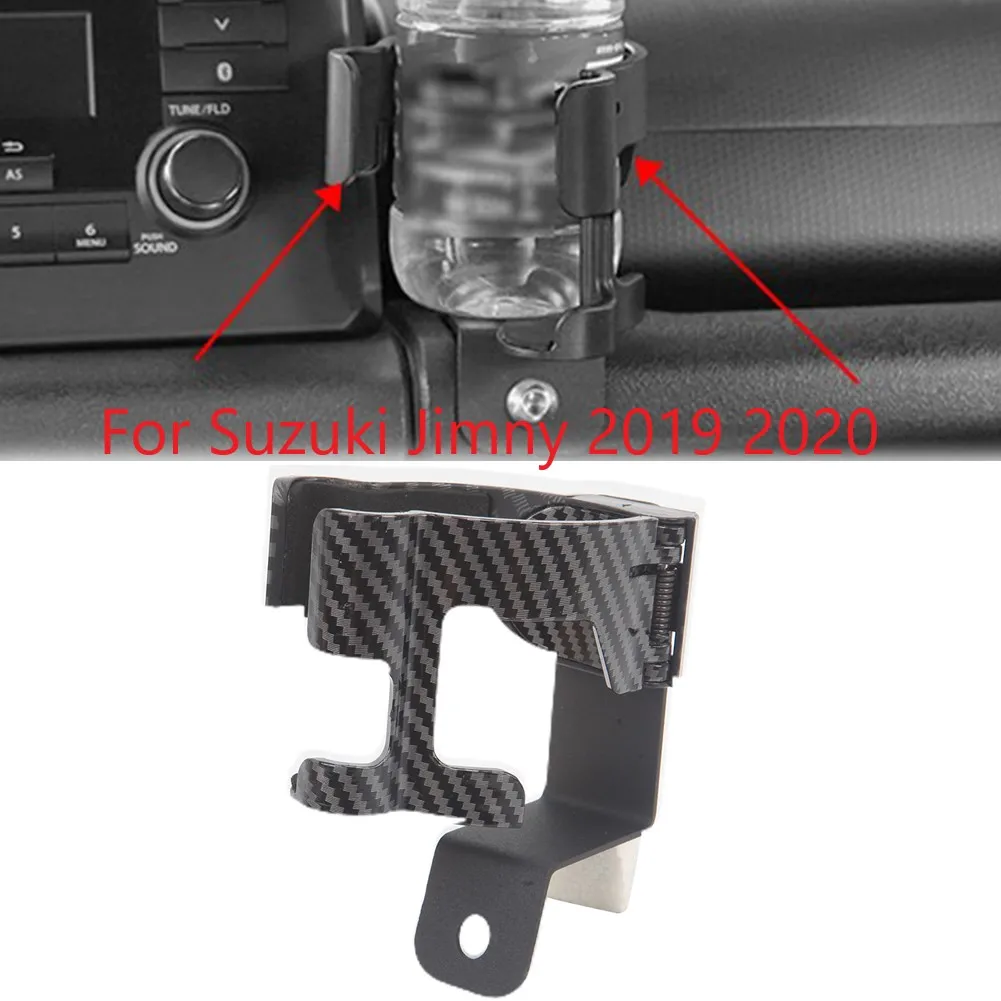 

Car Cup Holder Phone Holder ABS+metal Carbon Pattern Water Cup Holder Phone Holder Bracket For Suzuki Jimny 2019-2020