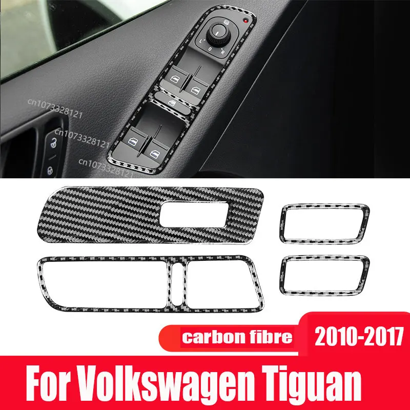 

For TUGUAN 2010-2017 Modified Parts Carbon Fibre Window Lifting Button Panel Decorative Sticker Interior Mouldings
