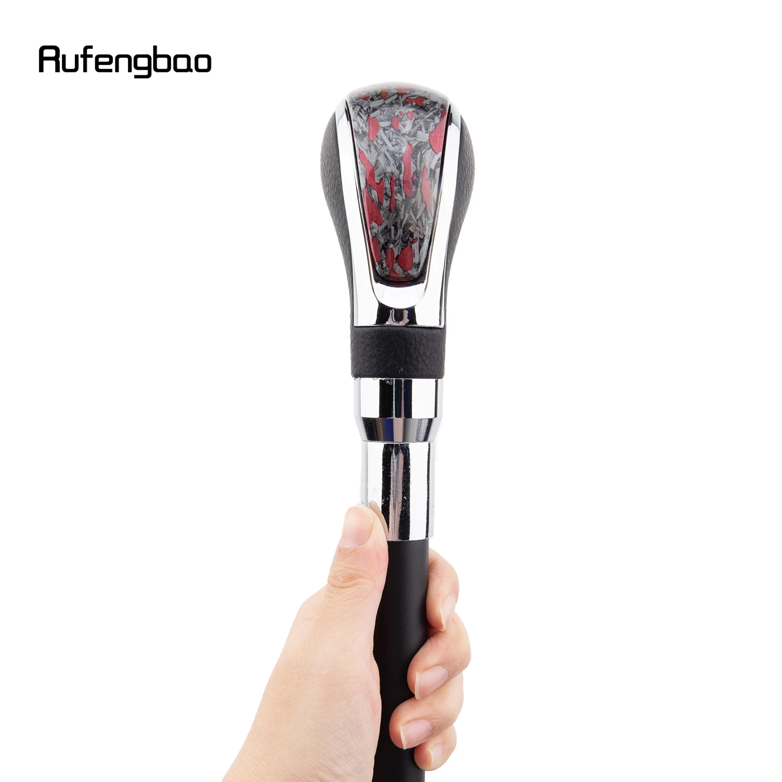 Черная кожаная трость с красной точкой серебряная модная декоративная