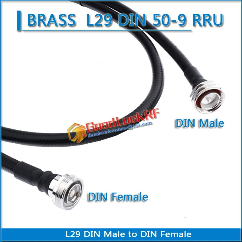 

High-Quality Dual L29 DIN Male to DIN Female Coaxial Pigtail RRU Jumper 7/8 7/16 50-9 corrugated cable super flexible