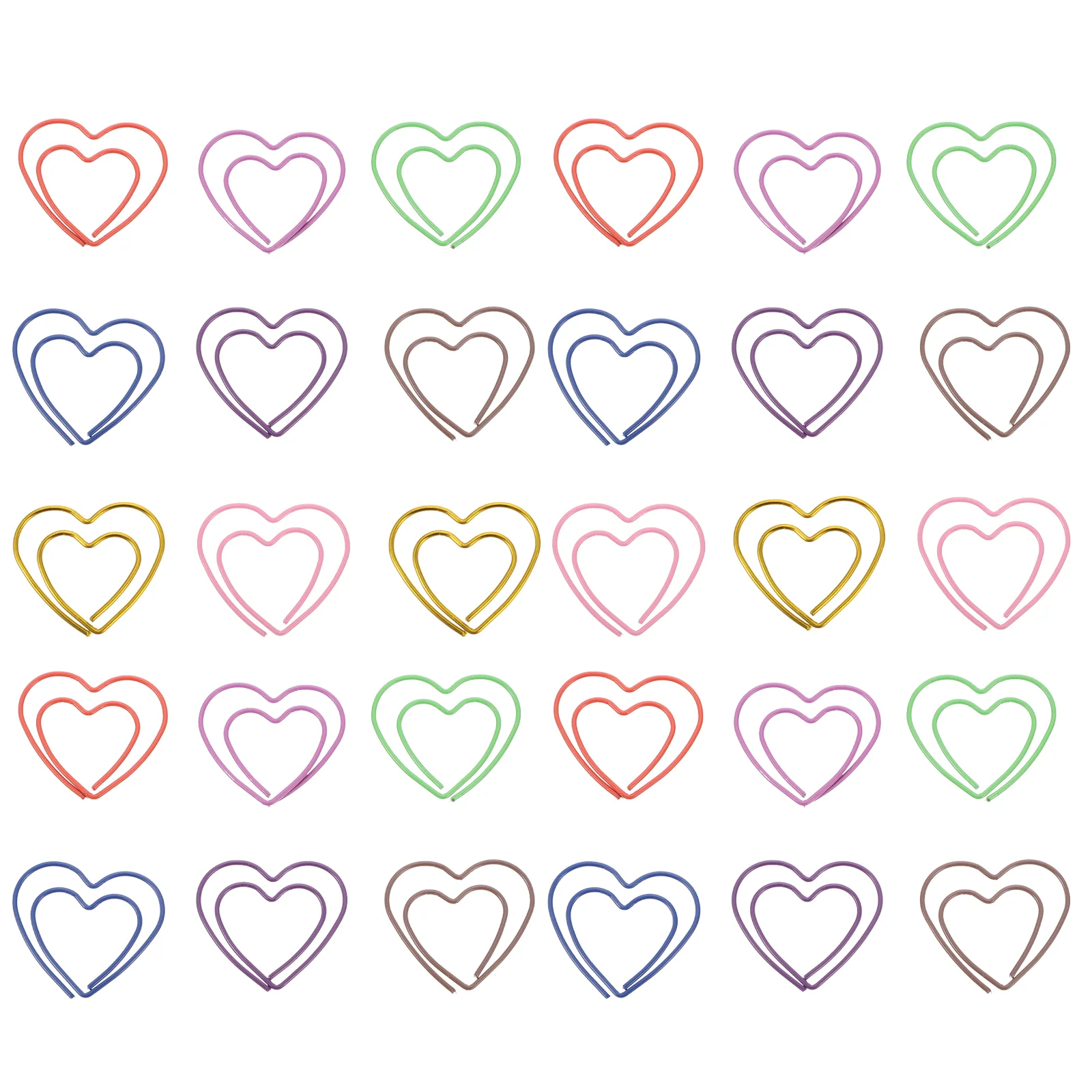 

50 Pcs Love Paper Clip File Decorative Heart-shaped Metal Adorable Planner Mini Clips Bookmaker Folder Office Supply