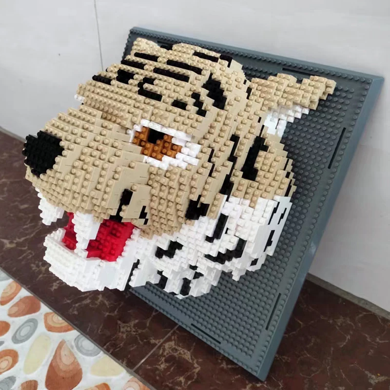 Daia 66878 голова дикого тигра животного Роспись стен 3D модель DIY Мини Алмазные блоки