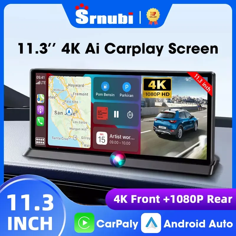 11 3-дюймовый оригинальный автомобильный стиль 4K Dash DVR Беспроводной CarPlay Android Auto