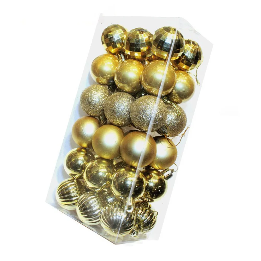 

36pcs/box 4cm Glitter Christmas Ball Ornaments Colorful Xma Party Decorations Ornaments Tree Bauble Hanging Pendants Home Decor
