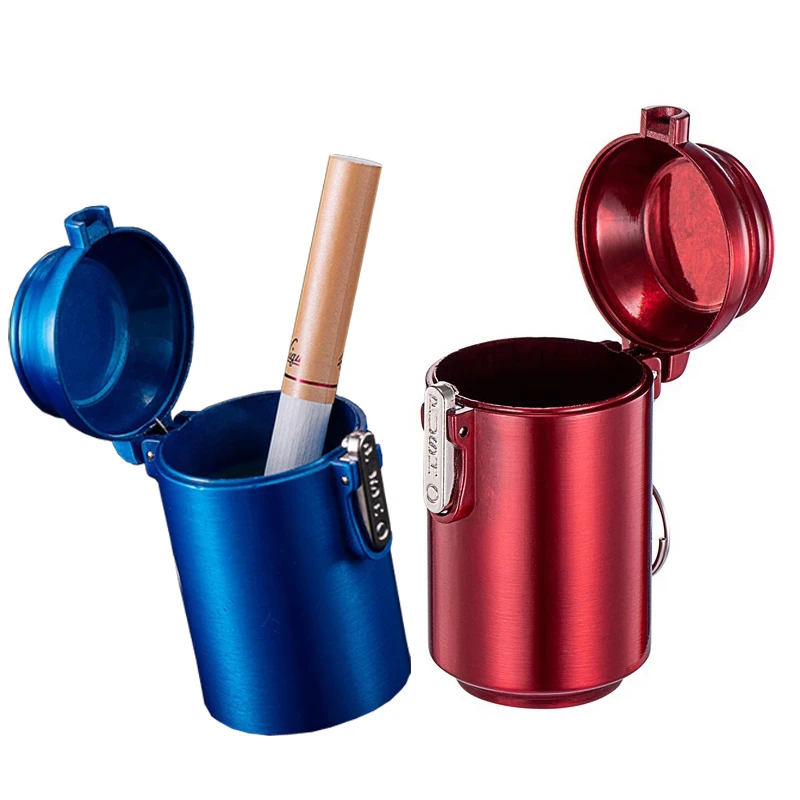 

Portable Outdoor Ashtray Key Ring Metal Ashtray Windproof Car Ashtray Cup Living Room Anti-fly Ash Ashtray Smoking Accessories