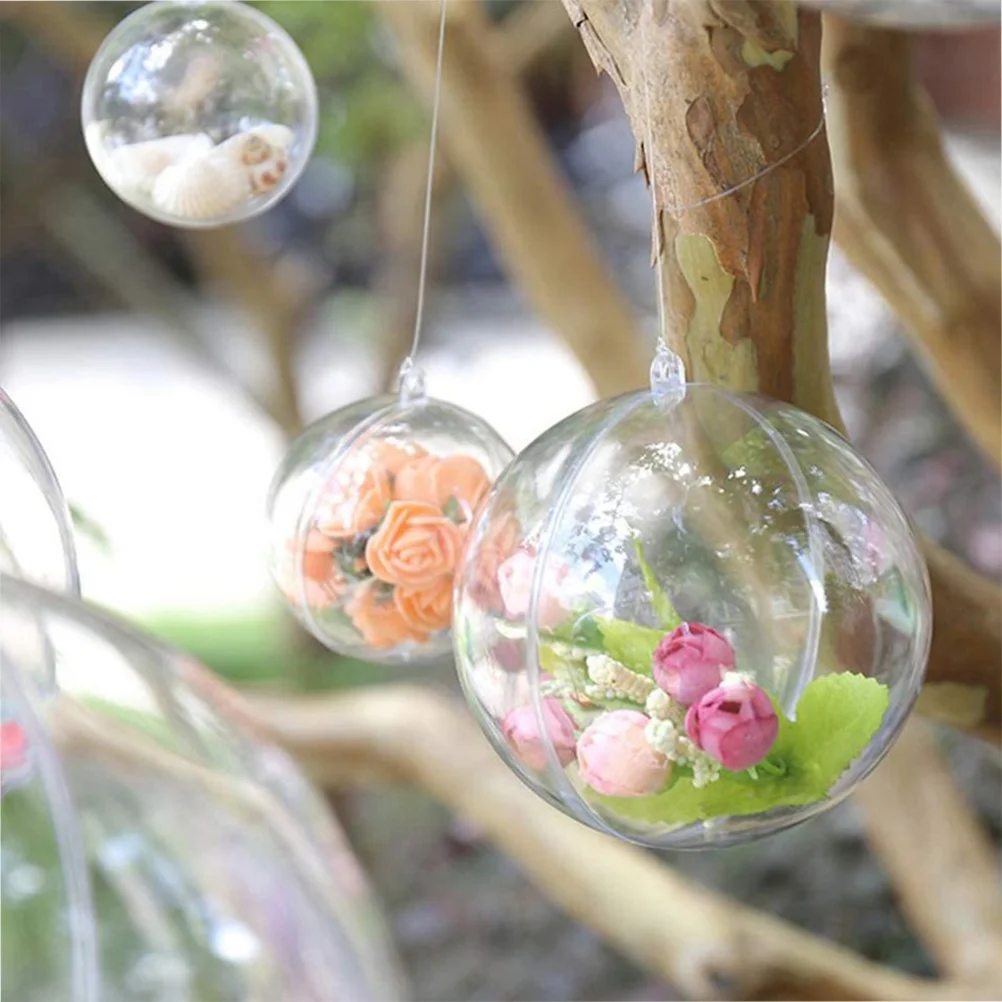 24Pcs Clear Plastic Fillable Ornament Sphere Capsules Decor 6cm | Christmas Ball Ornaments