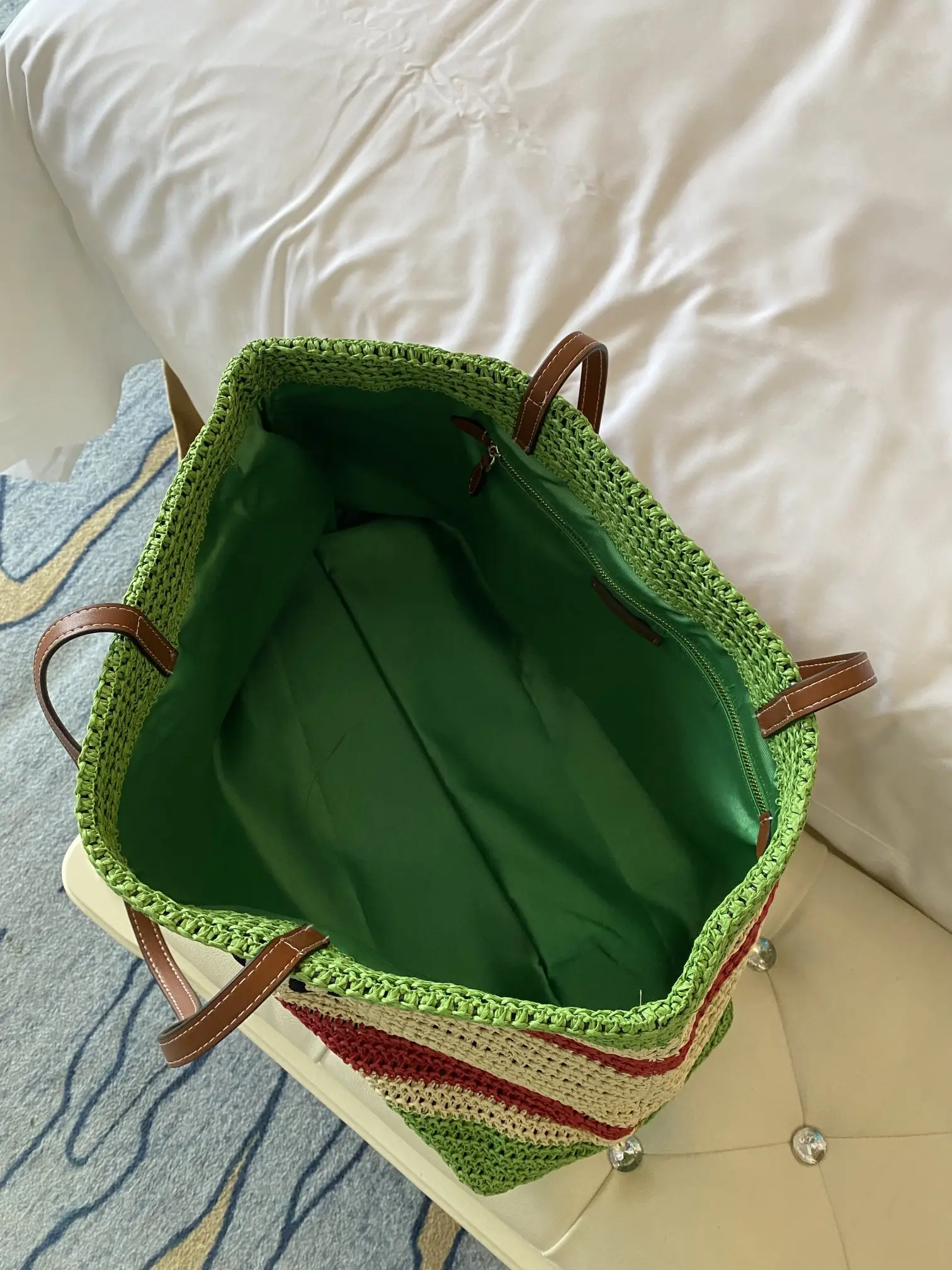 

126396 126395 Luxury Designer Clothes Fashion Classic Trendy Color Bar Crochet Knitting Houndstooth Tot Bag