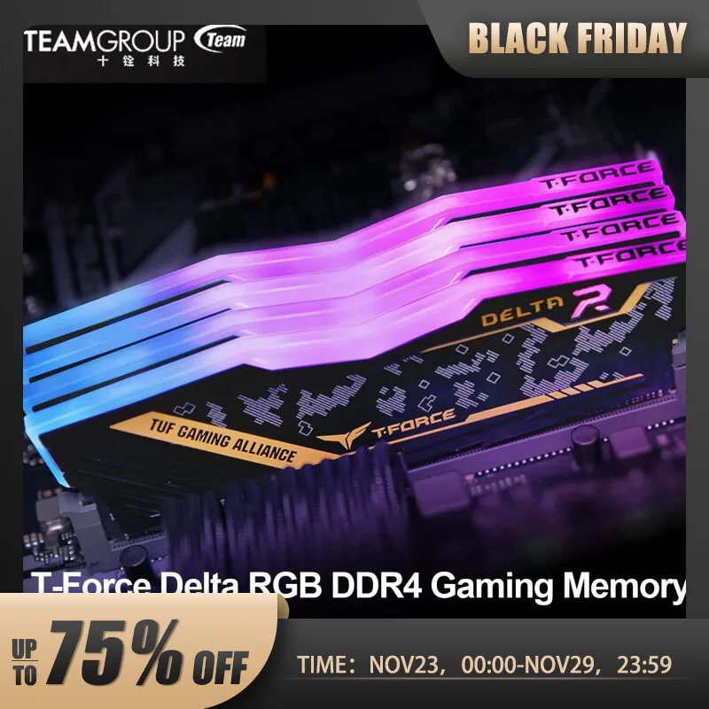   팀 그룹 T-포스 델타 RGB DDR4 16GB 8GB 3200MHz 3600MHz 데스크탑 메모리 모듈 램 