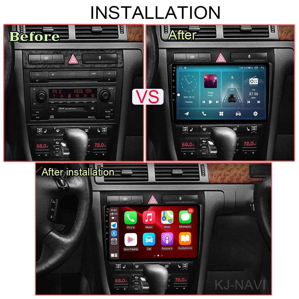 Система Android 1997 для Audi A6 C5 2004-1999 S6 2 2004-DSP IPS Автомобильный плеер GPS-навигация