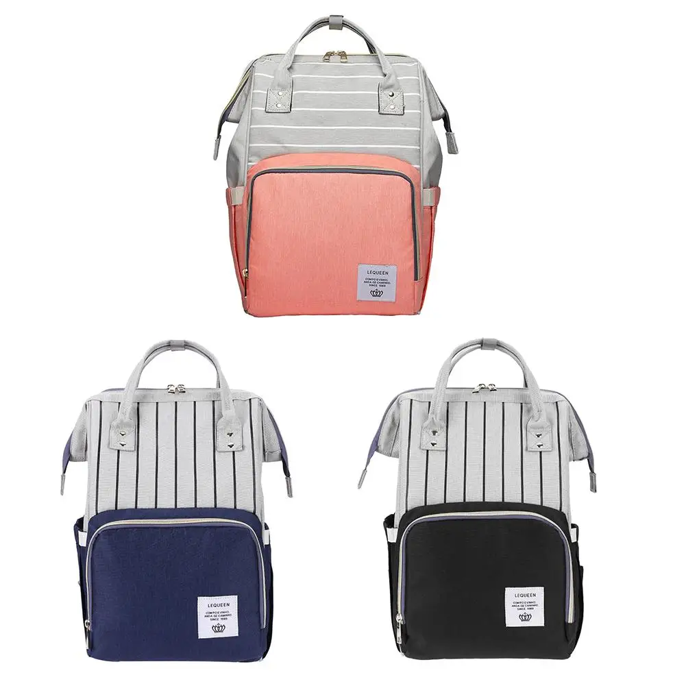 

Дорожный рюкзак в полоску для мам, вместительный уход за ребенком