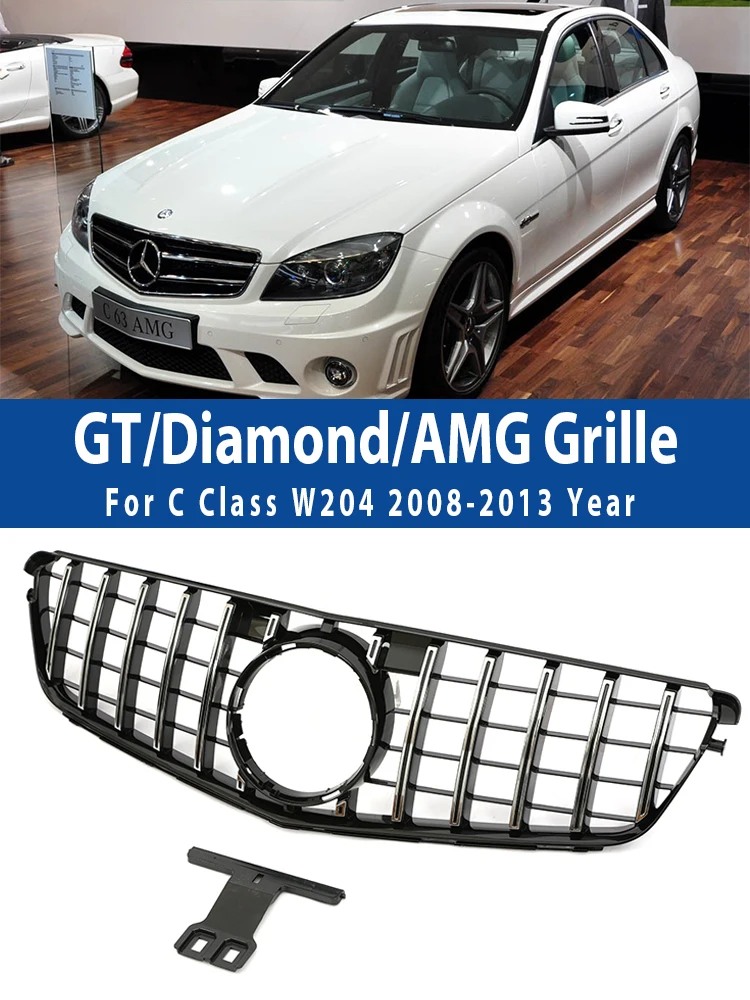 Решетка радиатора в стиле бриллиантов передняя решетка AMG для Mercedes Benz C Class W204 C180