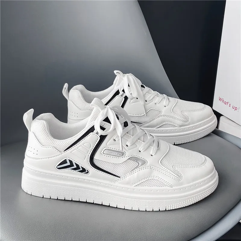 

Men Sneakers Casual Fashion Breathable Height Increased Flat Platform Running Shoes Trend White Board Shoes