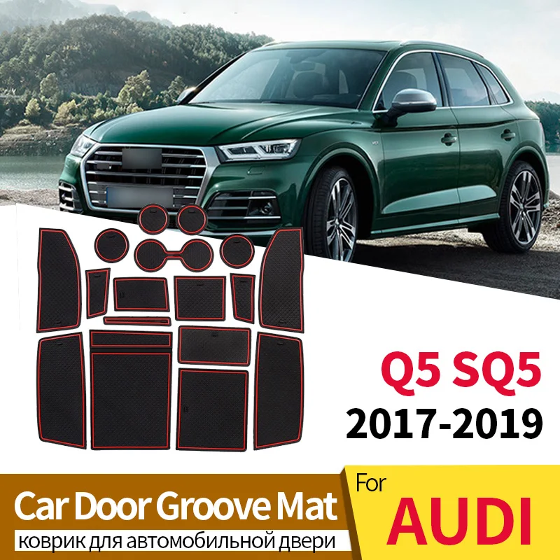 

For AUDI Q5 SQ5 FY 2017 To2019 Anti-Slip Gate Slot Cup Mat Door Groove Non-slip Pad Interior Car-styling Accessories