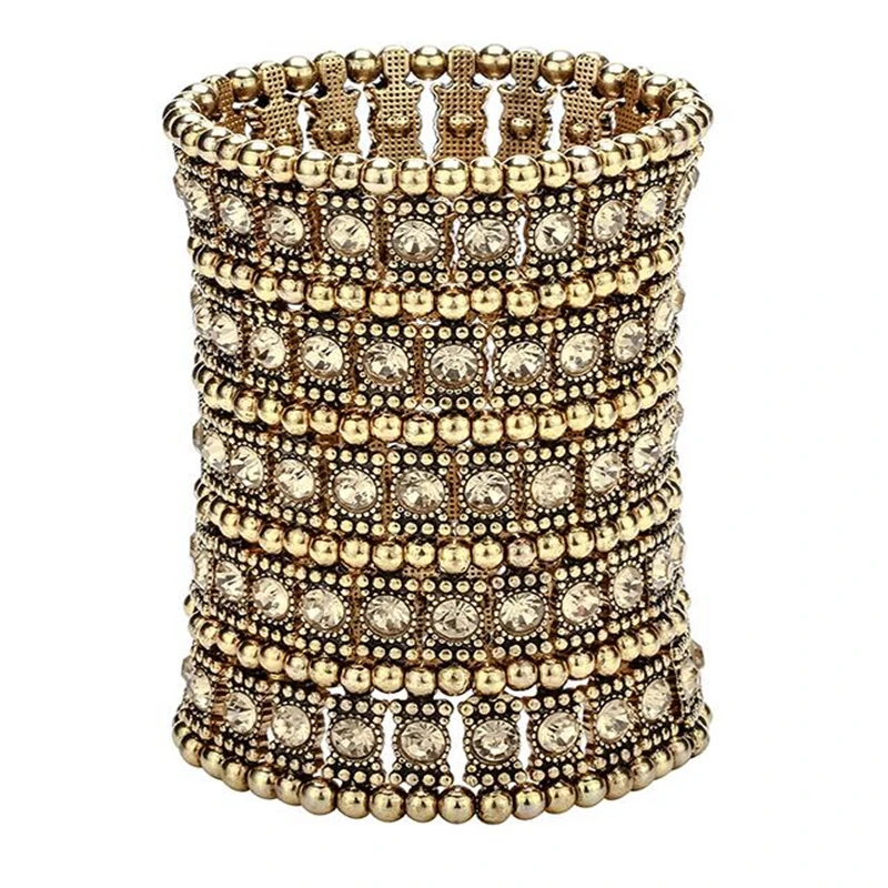 

Mixed Gold 5ROW Crystal Stretched Elastic Strand Wrist Bangle Wristband Cuff Bracelet Bangle Women Wedding Party Jewelry B387