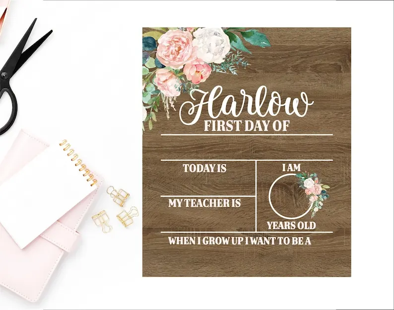 

First Day Of School Sign, Back to School Sign, Reusable School Sign, School Photo Prop, Last Day Of School, Grade Picture