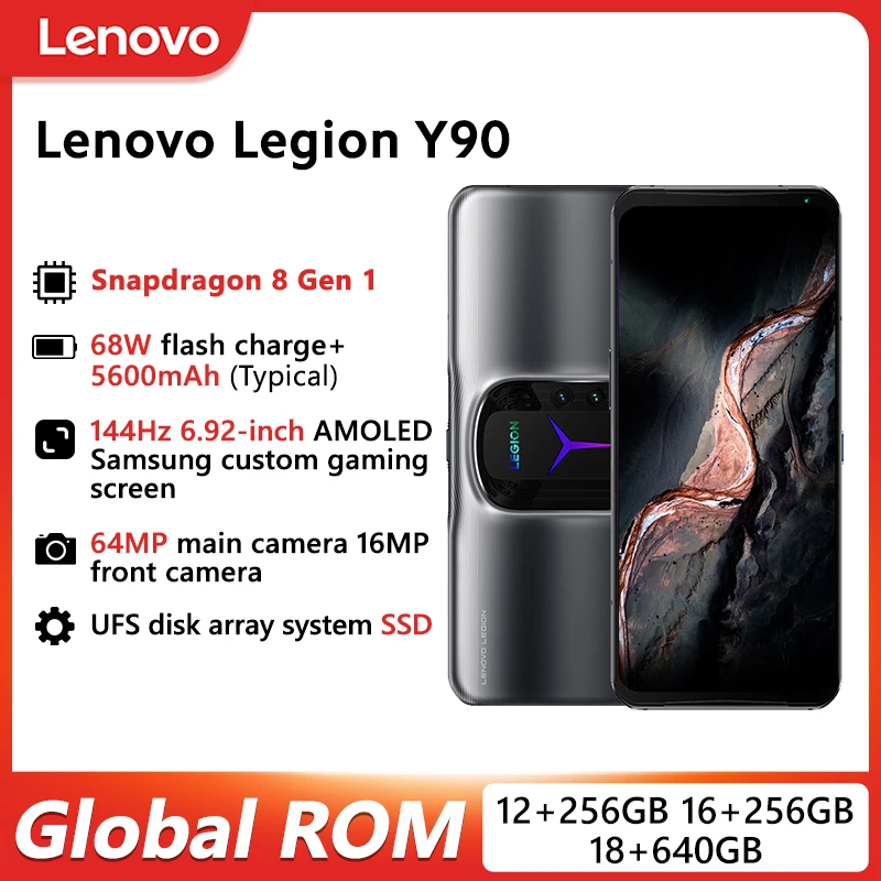 Lenovo Legion Y90 5G Gaming Mobile Phone 6.92'' 144Hz AMOLED Snapdragon 8 Gen 1 Octa Core 68W Charge Android 12 NFC Global Rom