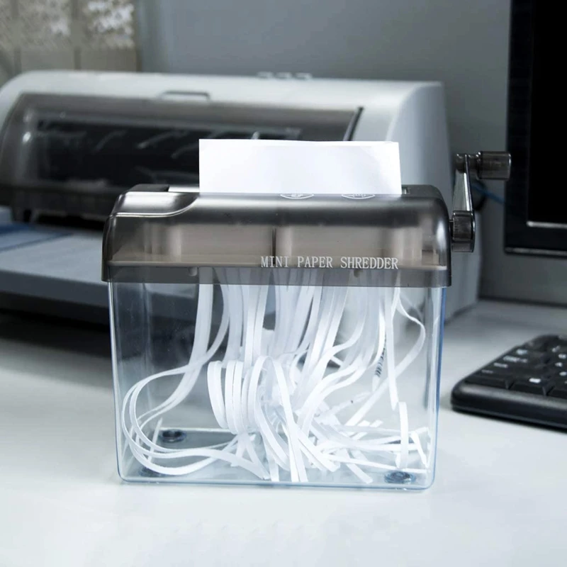 Mini Manual Paper Shredder A6 Office Document Destroyer Receipts Tickets Thick Cardstock Cutting Machine 18x15x10.5cm |