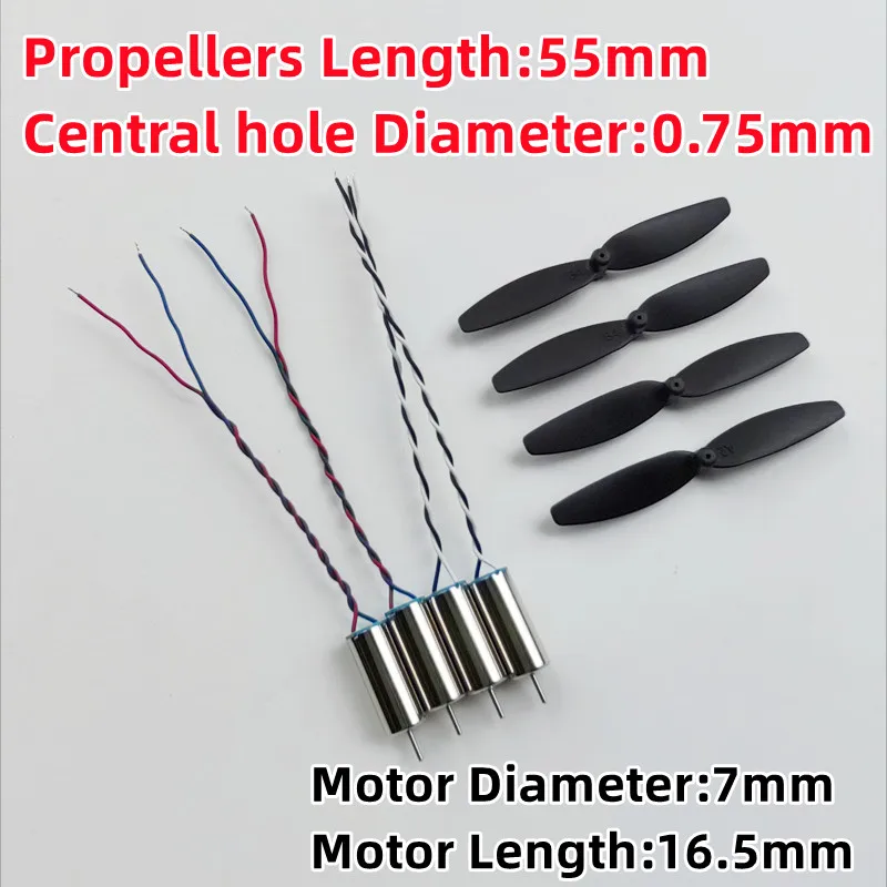 4 шт. 716 7 мм * 16 2CW + 2CCW бессердечные двигатели 55 пропеллер DC 3 В бессердечный