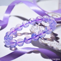 natural purple mauve jade bracelet clear round beads stretch gemstone purple jade quartz women men jewelry aaaaaa