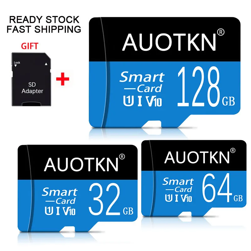 

High-speed AouTKN memory card 128gb 64gb 32gb Flash SD Mini TF card Class10 8GB 16GB Micro sd card 256GB 512GB For Smartphone