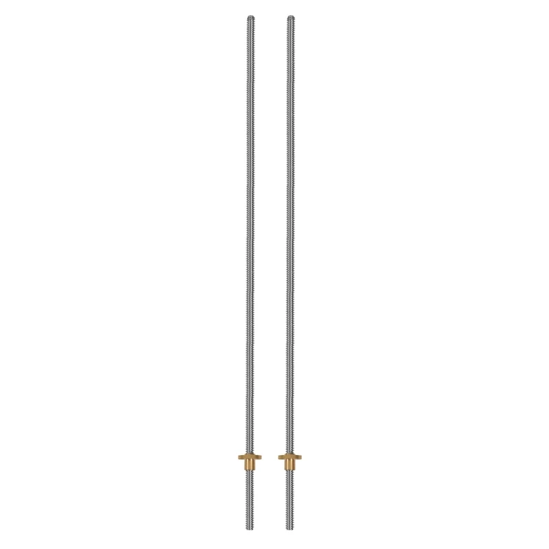 

2X 500mm T8 Lead Screw and Brass Nut (Acme Thread, 2mm Pitch, 4 Starts, 8mm Lead) for 3D Printer Z Axis