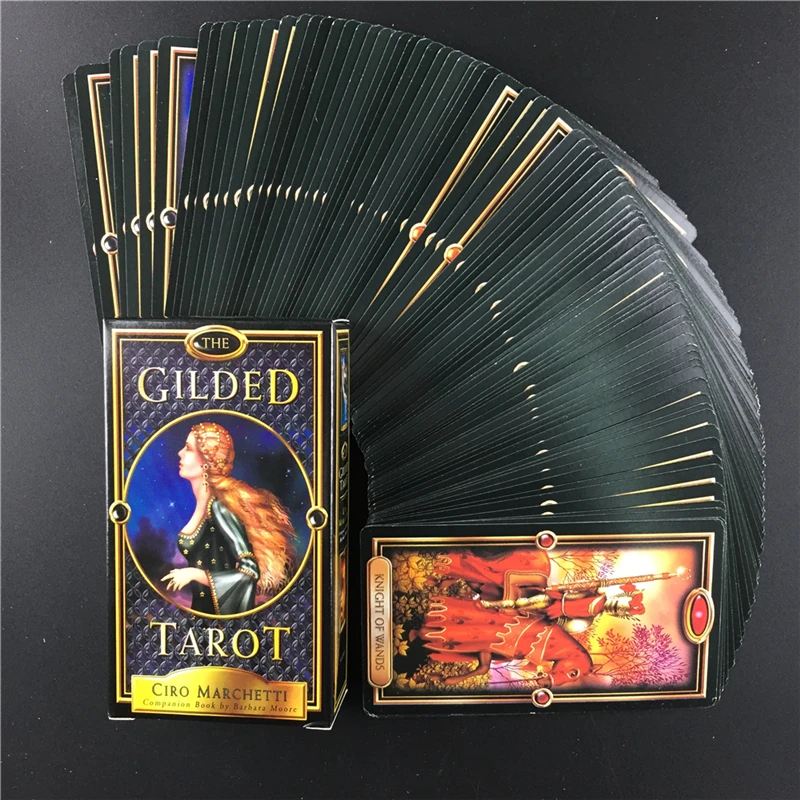 

The Gilded Tarot Deck Card and Guidebook Tarot Game Toy Tarot Divination Oracles Guidance Fate Board English For Family Gift