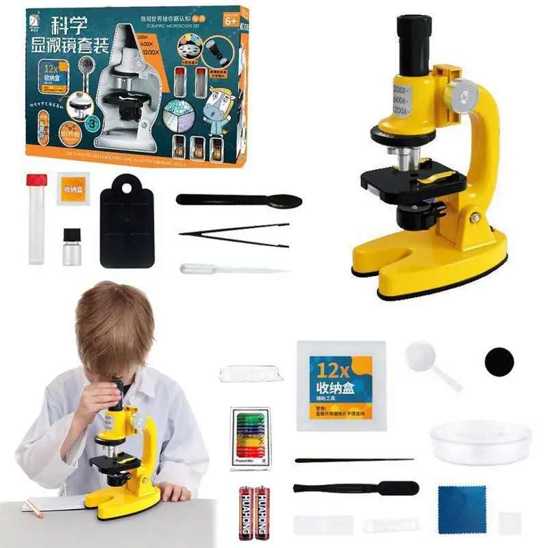 New Microscope Kit LED 1200X Magnification Discovery Home Sc