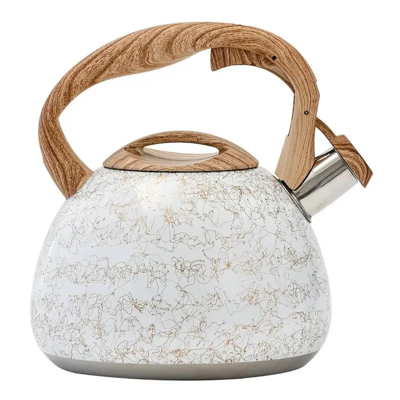 

Чайник чайный устойчивый к коррозии из нержавеющей стали с текстурой древесины и нейлоновой ручкой, л