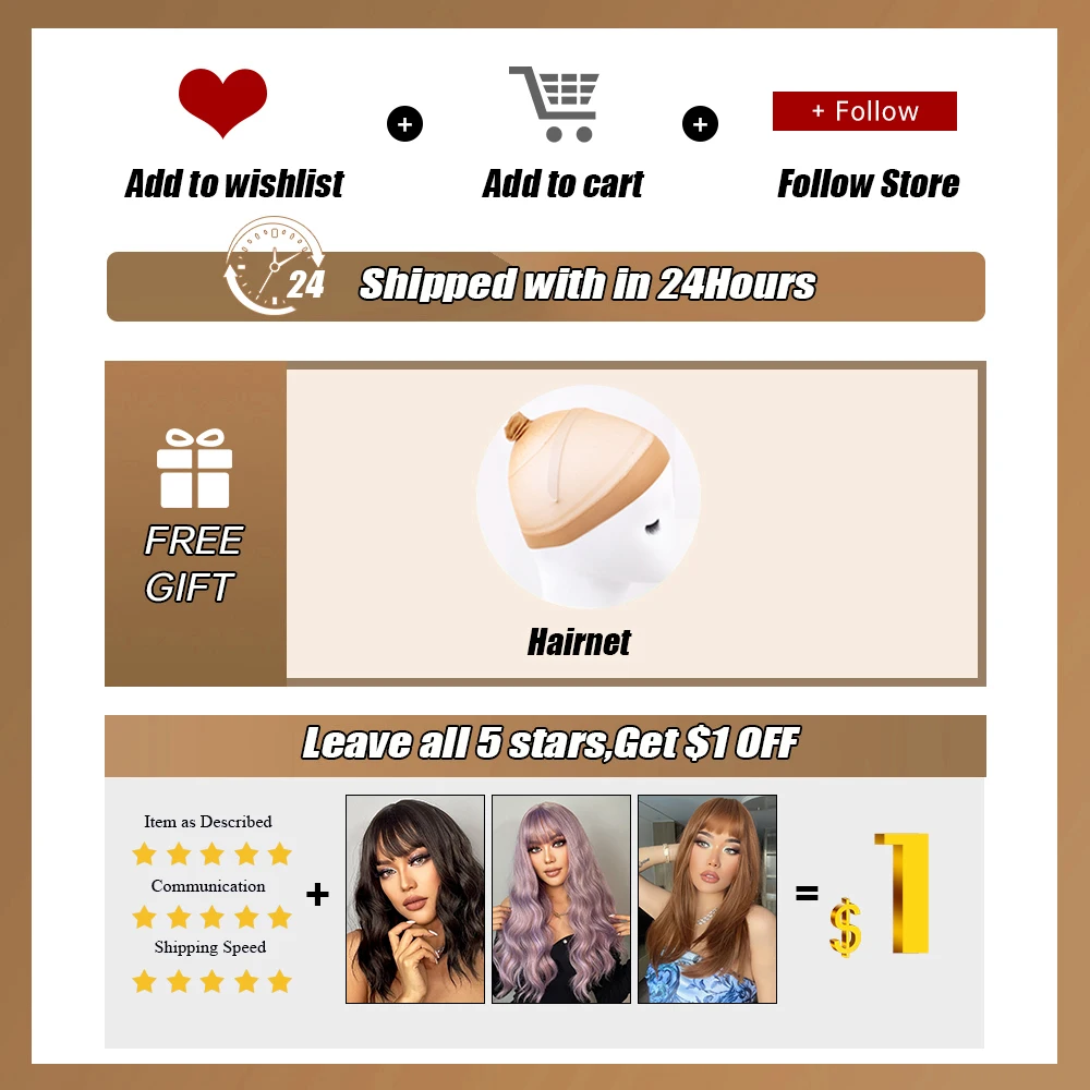 Парики синтетические женские с челкой прямые из натуральных многослойных волос