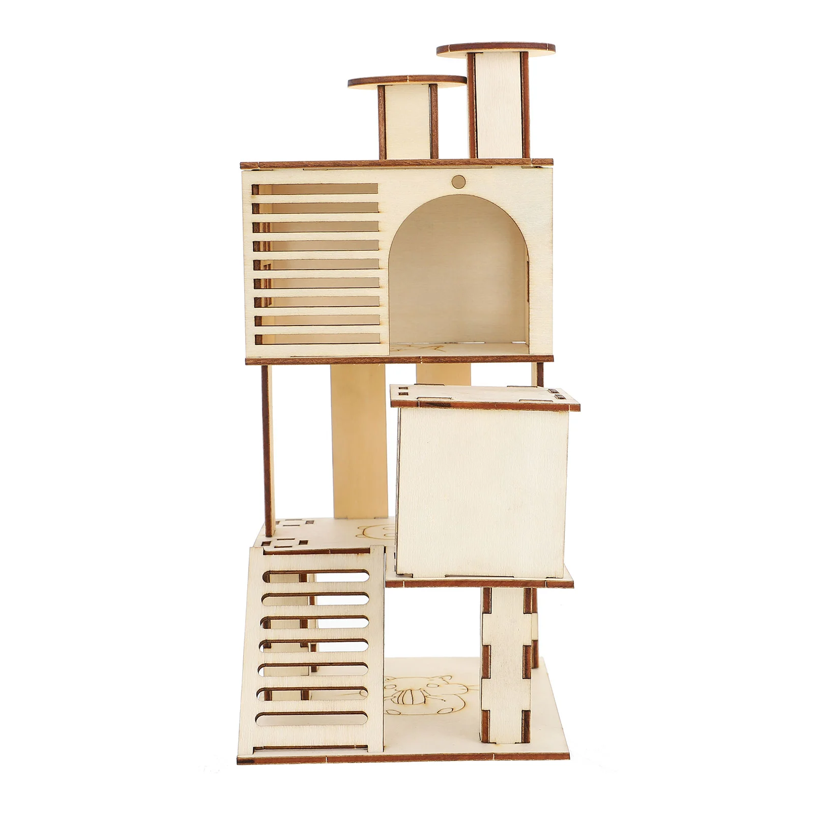 

Hamster Wooden Cage Platform House Animal Wood Chinchilla Ladder Hideout Accessories Squirrel Playground Toys Home Playhouse